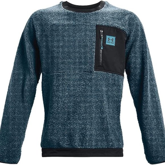 Under Armour Other - Under Armour Men's UA Mission Boucle Crew Sweatshirt 1366093-413 Blue Note Large